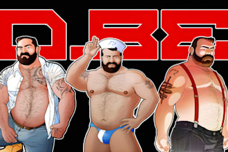 draw gay bara muscle nsfw yaoi fanart gay character oc comic bara illustration
