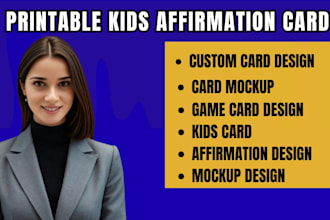 design printable kids affirmation cards and card mockups for your brand