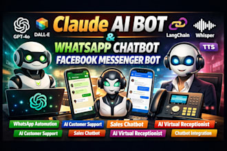 install claude ai bot, whatsapp chatbot, facebook messenger bot, conversational