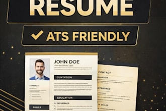 create a professional ats friendly resume or CV for job and internship