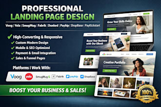 design voog yola smugmug fabrik dunked payhip shopbase paykickstart landing page