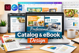 project catalog, workbook design, magazine, cookbook design, manuals, indesign