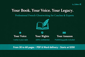 ghostwrite a french book for coaches and experts