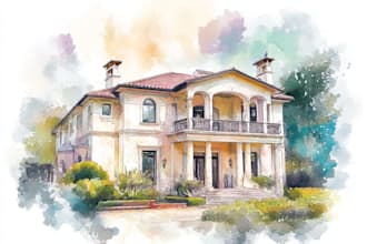 paint watercolor house portrait
