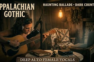 female country singer with deep alto vocals for dark appalachian gothic country