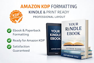 format your book for amazon KDP, kindle and print