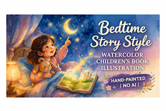 paint emotional watercolor children book illustrations for bedtime stories