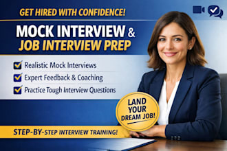do mock interview, job interview prep, and interview coaching with feedback