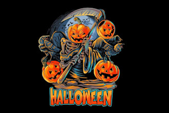 design high quality pumpkin mascot logo with t shirt design