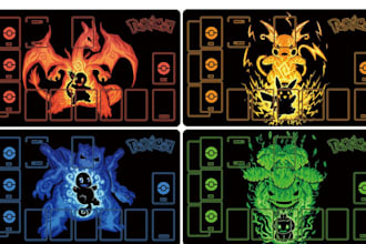design a custom tcg playmat for yu gi oh, pokemon or mtg