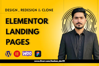design elementor landing page for business, product or sales funnel