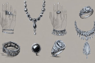 do 2d hand sketch jewelry for you