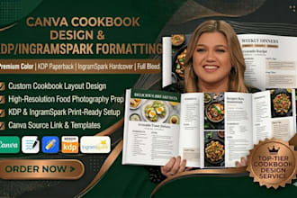 design and format cookbook on canva for amazon KDP and ingramspark