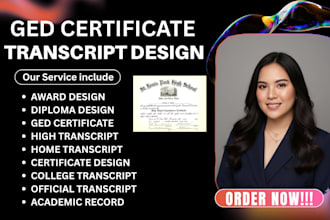 design custom college transcript, high school transcript, university transcript