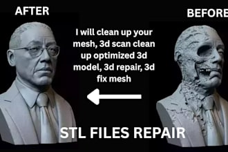clean, repair, and optimize 3d scan and stl files for 3d printing