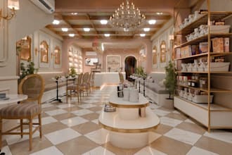 design 3d luxury boutique,retail interior layout,photorealistic cafe render