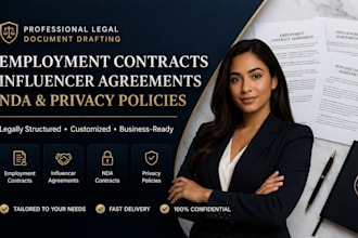 draft contract employment contract agreement lawyer influencer nda privacy