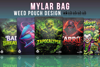 create eye catching cannabis packaging and mylar bag design