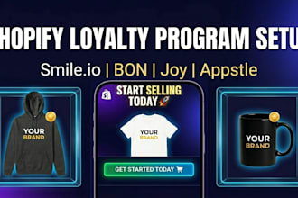 setup shopify loyalty and program reward using smile, bon, joy, vital, appstle,