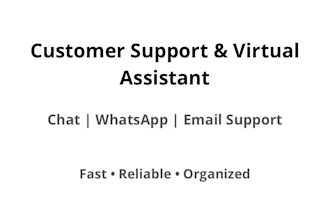 provide customer support via chat, whatsapp and email