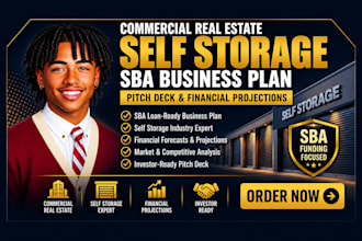 develop a commercial real estate self storage sba loan business plan pitch deck