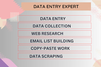 do data entry, data collection, lead generation