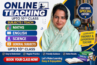 teach maths science and english online up to 10th class