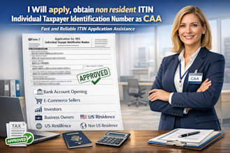apply, obtain non resident itin individual taxpayer identification number as caa