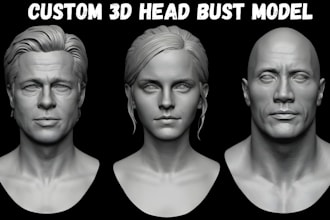 sculpt 3d head 3d face model action figure bust statue model stl for 3d printing