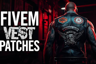 create custom fivem biker vest patches and mc kuttes design, fivem kuttes,