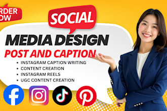 create 30 days social media posts captions hashtags content calender