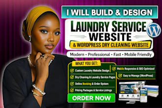 develop and design laundry service website, wordpress dry cleaning website