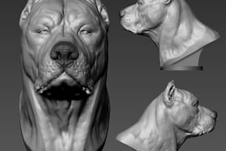 realistic 3d dog head model custom pet replica stl file for 3d printing