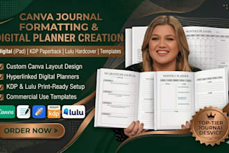 journal formatting on canva, digital journal, paperback on lulu and amazon KDP