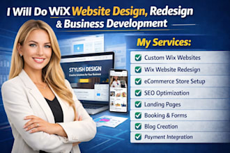 do wix website design, redesign business wix website, website development