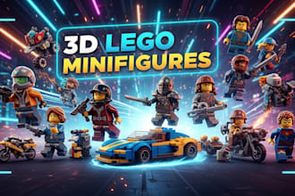 do 3d lego minifigure, lego model, lego car truck with part list for 3d printing