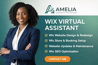 be wix virtual assistant wix website design, store booking and maintenanance