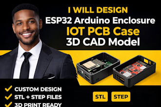 design esp32 arduino enclosure iot pcb case 3d cad model