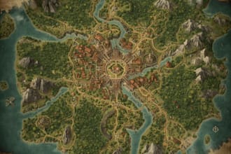 fantasy map site map city map game map vector map dnd google map illustration