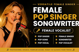 female singer female pop singer songwriter female pop vocalist pop vocal