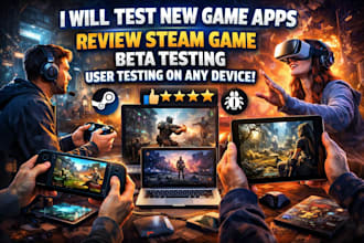 test new game app review steam game beta testing video game user testing device