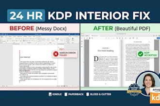fix KDP interior upload errors, kindle ebook formatting or paperback formatting