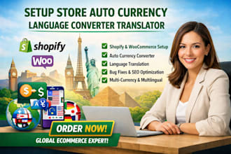 setup fix shopify woocommerce store auto currency language converter translator