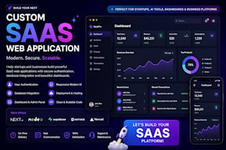 build a full stack saas web app with auth database and deployment