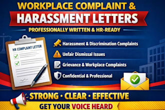 create workplace harassment complaint letter unfair treatment
