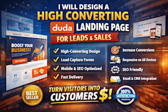 design a high converting duda landing page for leads and sales