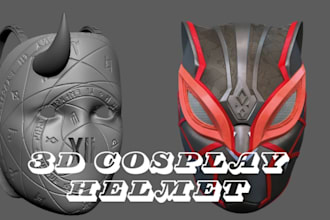 design a wearable 3d mask, 3d helmet, and cosplay armor for 3d printing