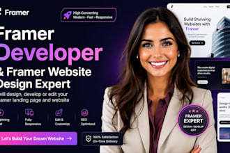design framer developer or framer landing page and website edit