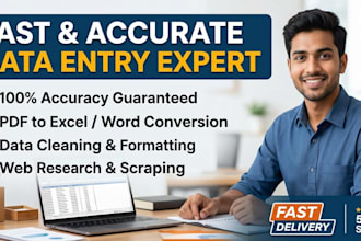 do perfect PDF to excel copy paste and fast data entry urgently