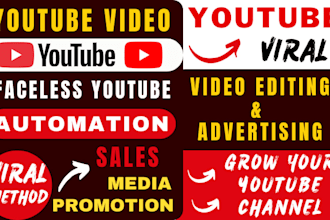 grow your faceless youtube automation channels and viral video editing